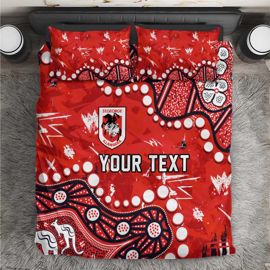 Personalized St. George Illawarra Dragons Bedding Set Aboriginal Pattern with Graffiti Style Design