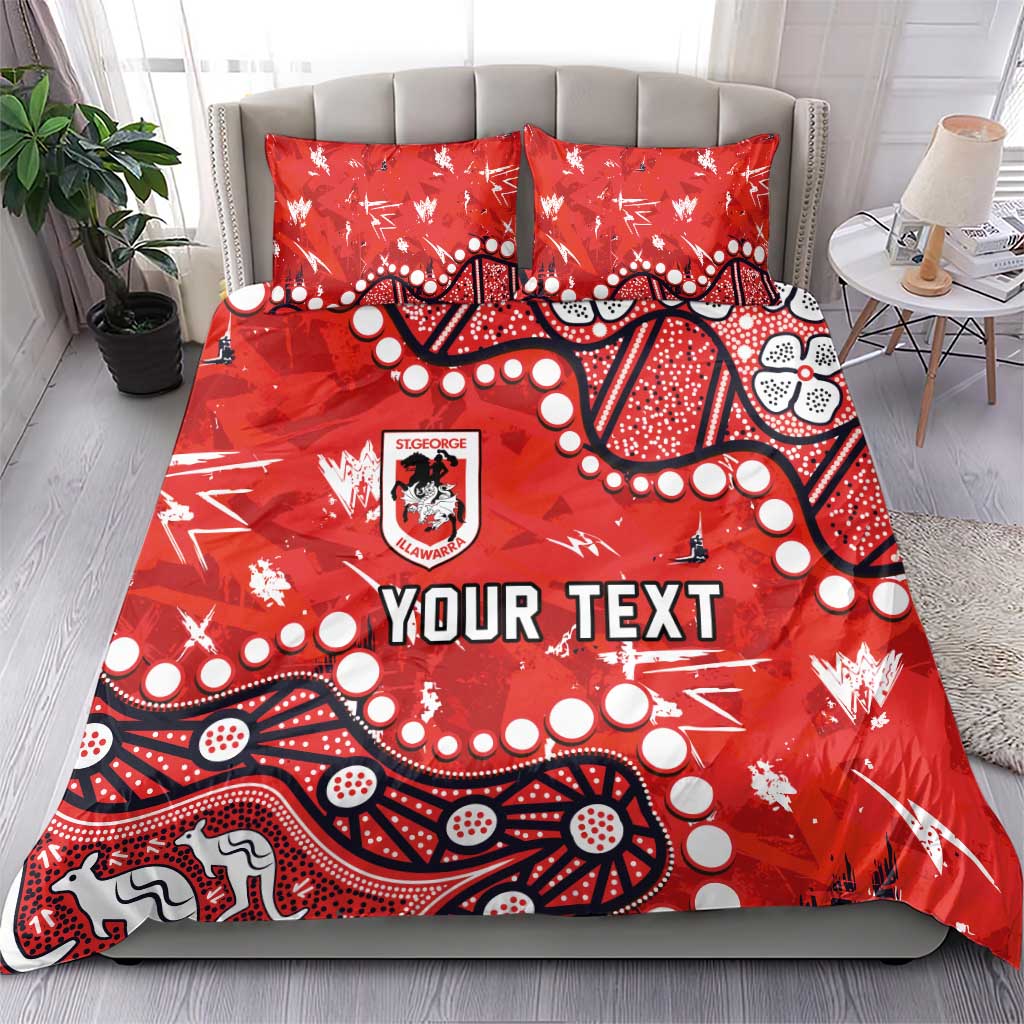 Personalized St. George Illawarra Dragons Bedding Set Aboriginal Pattern with Graffiti Style Design
