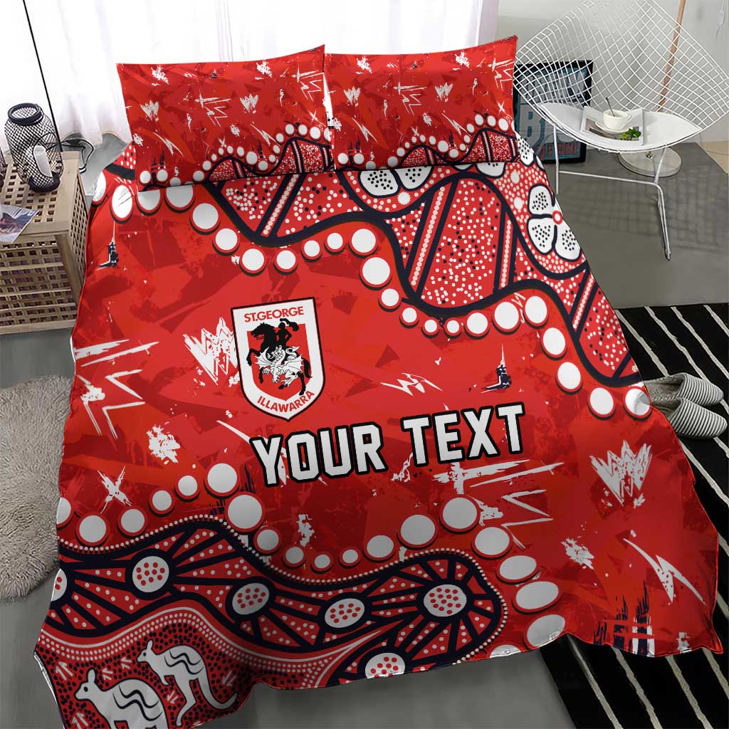 Personalized St. George Illawarra Dragons Bedding Set Aboriginal Pattern with Graffiti Style Design