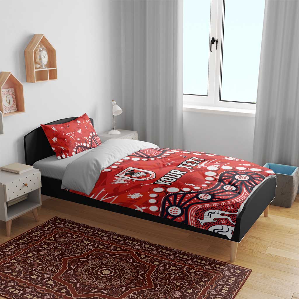 Personalized St. George Illawarra Dragons Bedding Set Aboriginal Pattern with Graffiti Style Design