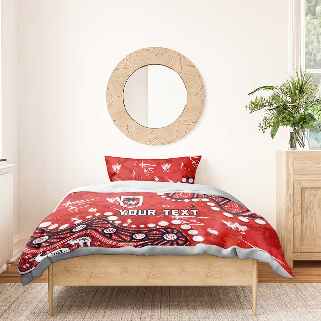 Personalized St. George Illawarra Dragons Bedding Set Aboriginal Pattern with Graffiti Style Design