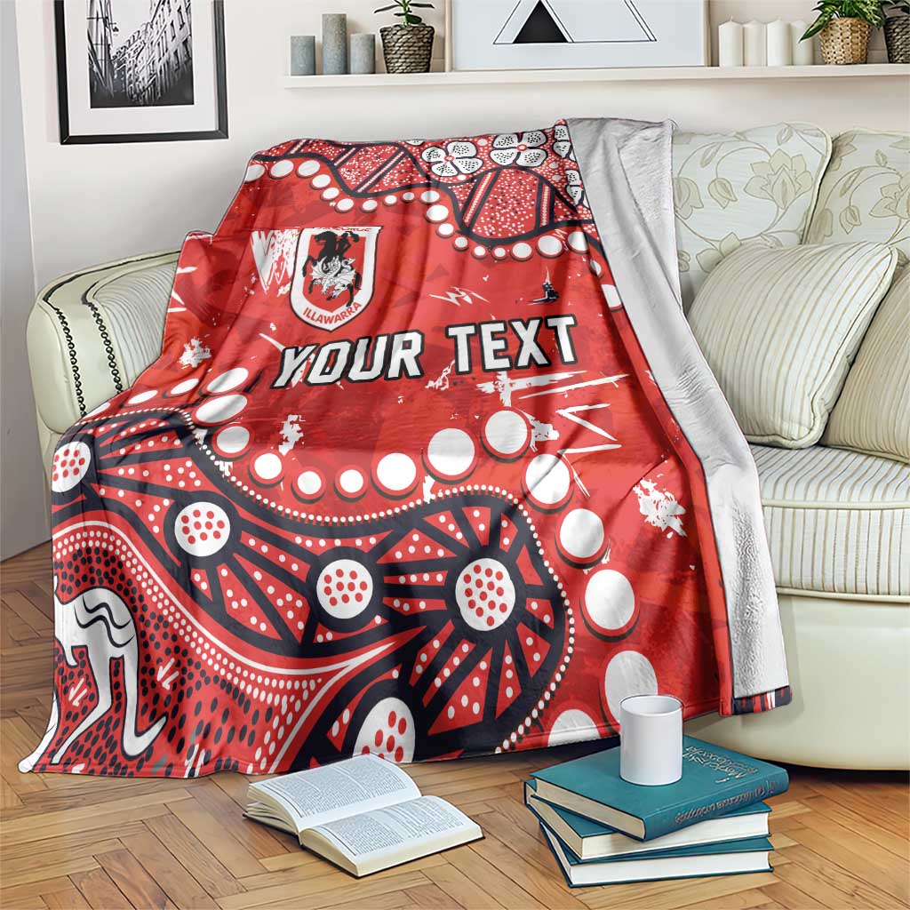 Personalized St. George Illawarra Dragons Blanket Aboriginal Pattern with Graffiti Style Design