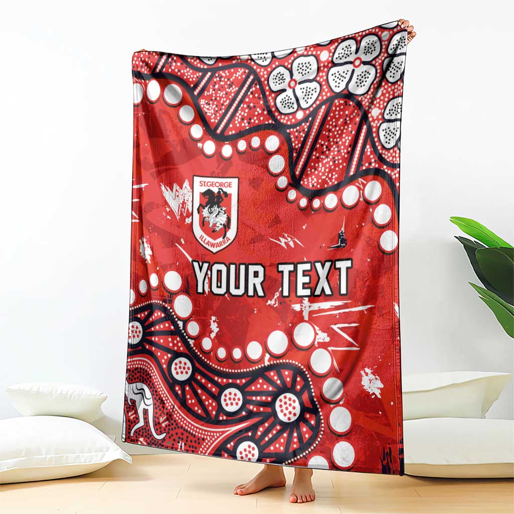 Personalized St. George Illawarra Dragons Blanket Aboriginal Pattern with Graffiti Style Design