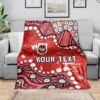 Personalized St. George Illawarra Dragons Blanket Aboriginal Pattern with Graffiti Style Design