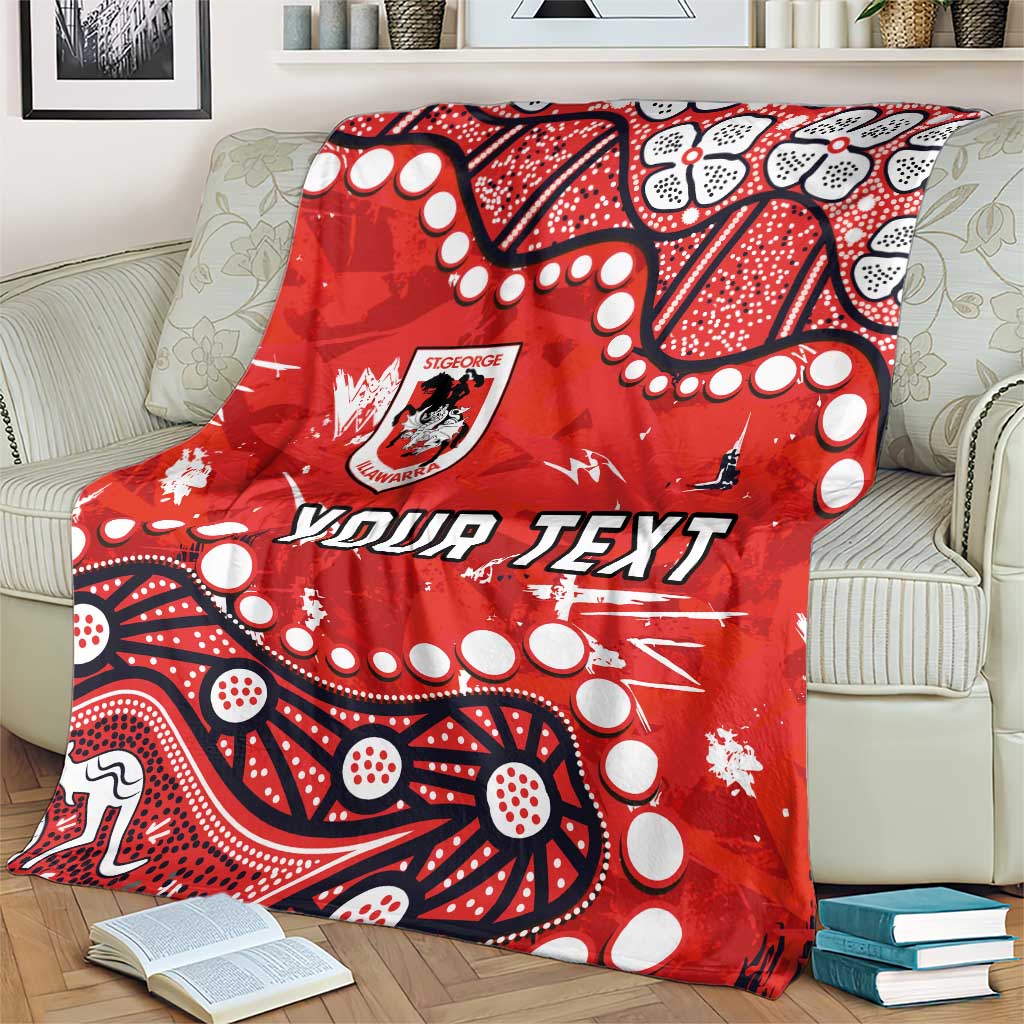 Personalized St. George Illawarra Dragons Blanket Aboriginal Pattern with Graffiti Style Design