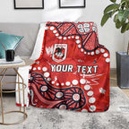 Personalized St. George Illawarra Dragons Blanket Aboriginal Pattern with Graffiti Style Design