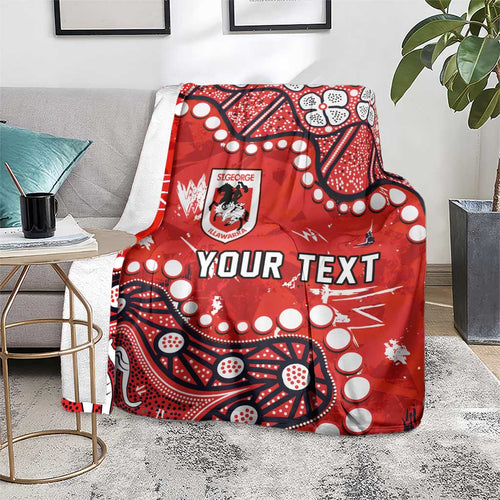 Personalized St. George Illawarra Dragons Blanket Aboriginal Pattern with Graffiti Style Design