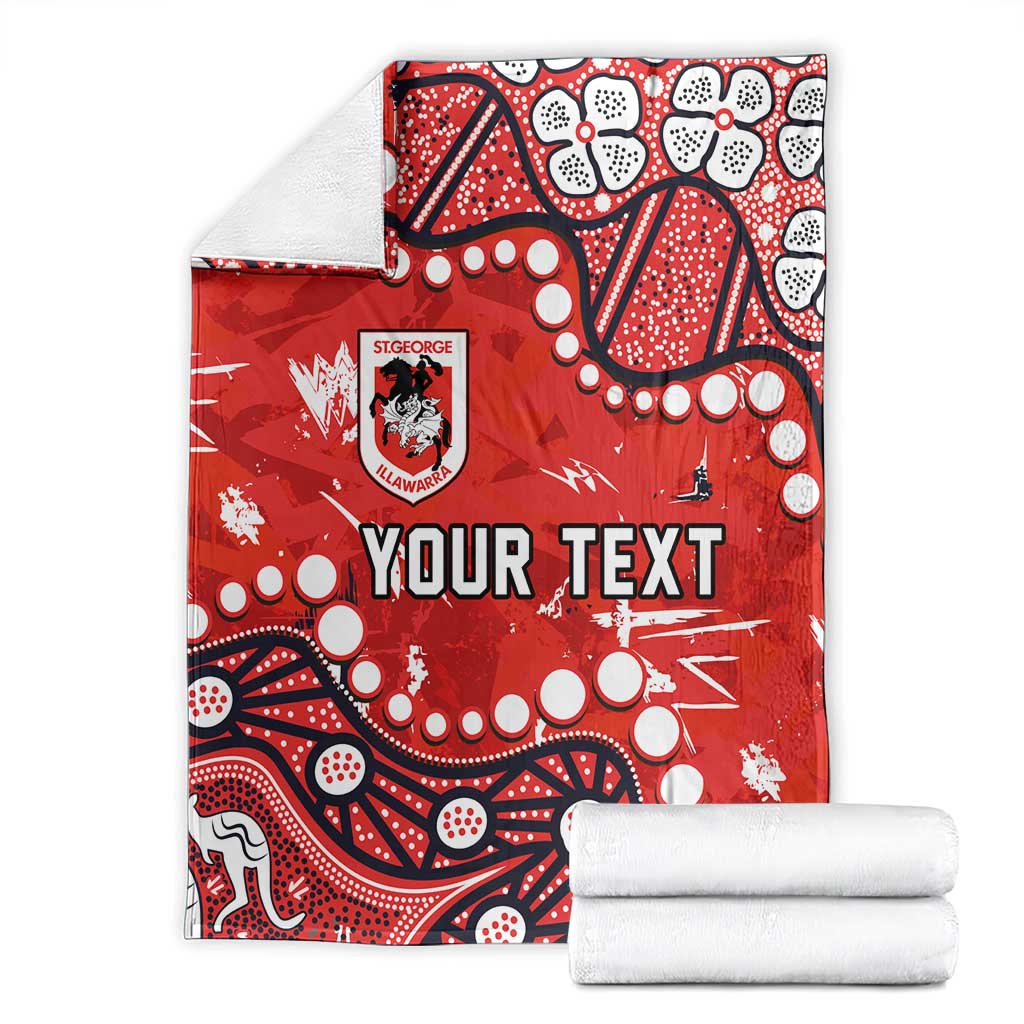 Personalized St. George Illawarra Dragons Blanket Aboriginal Pattern with Graffiti Style Design