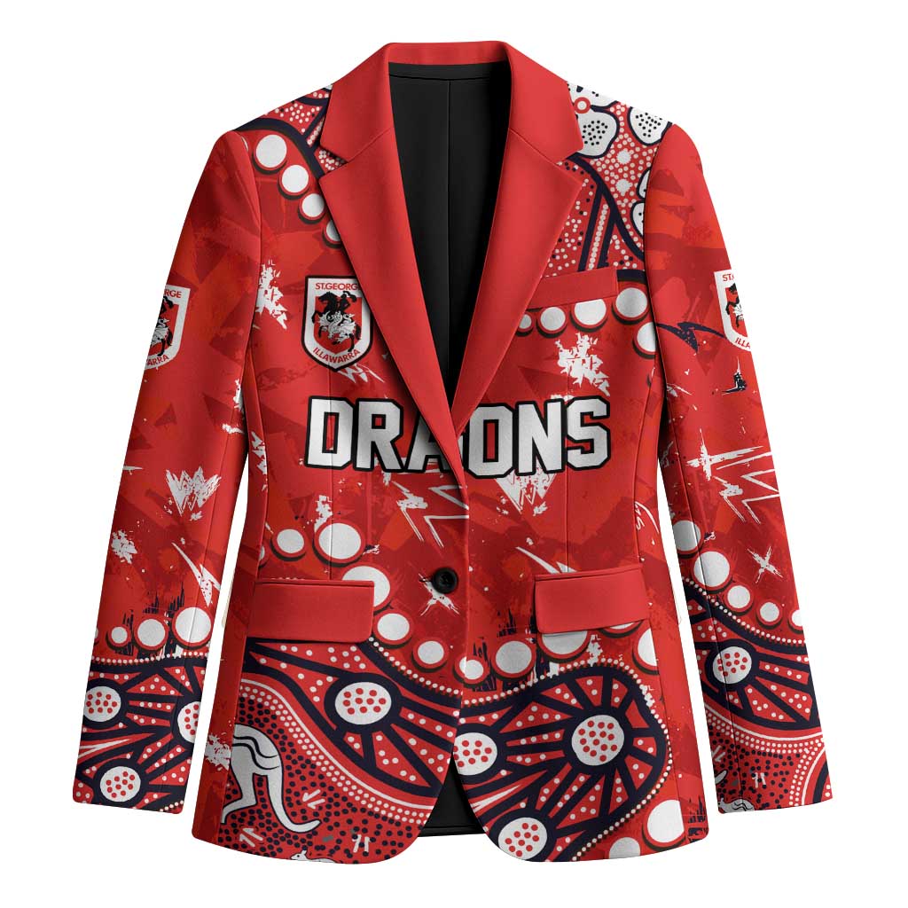 Personalized St. George Illawarra Dragons Blazer Aboriginal Pattern with Graffiti Style Design