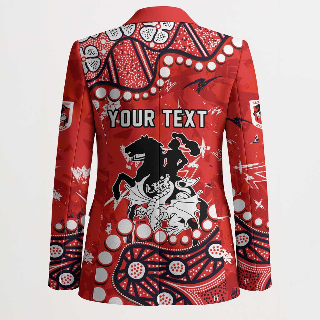 Personalized St. George Illawarra Dragons Blazer Aboriginal Pattern with Graffiti Style Design