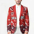 Personalized St. George Illawarra Dragons Blazer Aboriginal Pattern with Graffiti Style Design