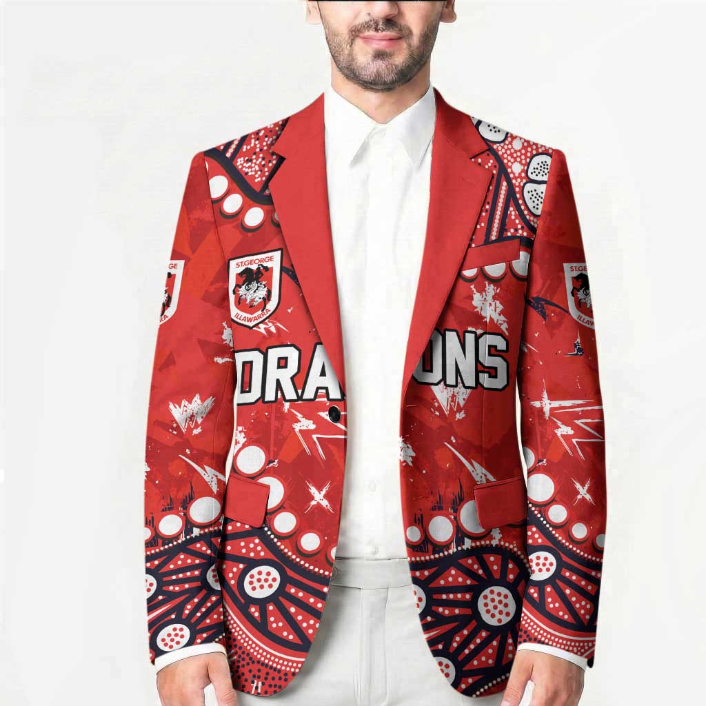 Personalized St. George Illawarra Dragons Blazer Aboriginal Pattern with Graffiti Style Design