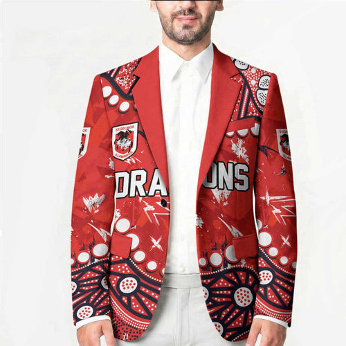 Personalized St. George Illawarra Dragons Blazer Aboriginal Pattern with Graffiti Style Design