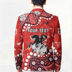 Personalized St. George Illawarra Dragons Blazer Aboriginal Pattern with Graffiti Style Design