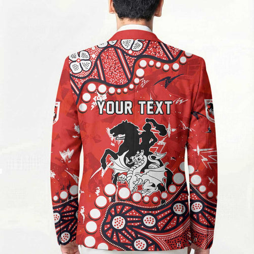 Personalized St. George Illawarra Dragons Blazer Aboriginal Pattern with Graffiti Style Design