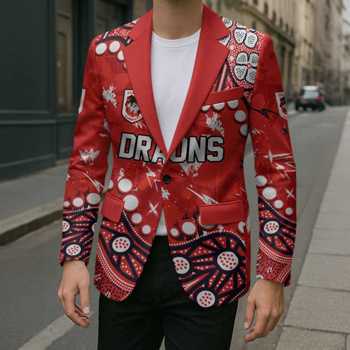 Personalized St. George Illawarra Dragons Blazer Aboriginal Pattern with Graffiti Style Design