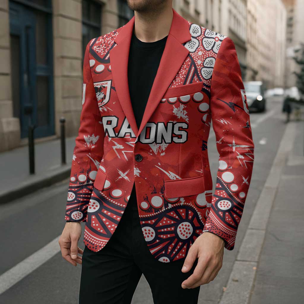Personalized St. George Illawarra Dragons Blazer Aboriginal Pattern with Graffiti Style Design