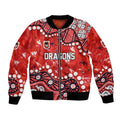 Personalized St. George Illawarra Dragons Bomber Jacket Aboriginal Pattern with Graffiti Style Design