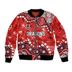 Personalized St. George Illawarra Dragons Bomber Jacket Aboriginal Pattern with Graffiti Style Design