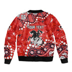 Personalized St. George Illawarra Dragons Bomber Jacket Aboriginal Pattern with Graffiti Style Design