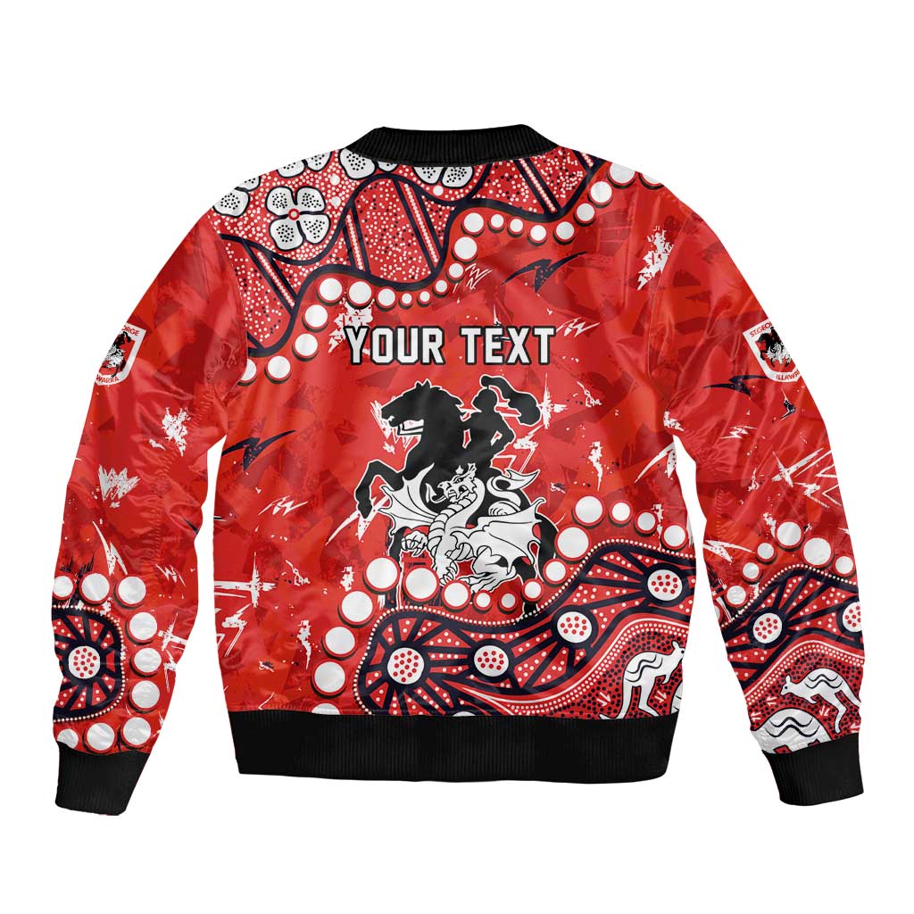 Personalized St. George Illawarra Dragons Bomber Jacket Aboriginal Pattern with Graffiti Style Design