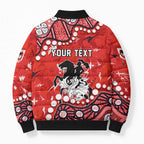 Personalized St. George Illawarra Dragons Bomber Puffer Jacket Aboriginal Pattern with Graffiti Style Design