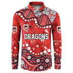 Personalized St. George Illawarra Dragons Button Sweatshirt Aboriginal Pattern with Graffiti Style Design