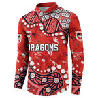 Personalized St. George Illawarra Dragons Button Sweatshirt Aboriginal Pattern with Graffiti Style Design