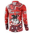 Personalized St. George Illawarra Dragons Button Sweatshirt Aboriginal Pattern with Graffiti Style Design