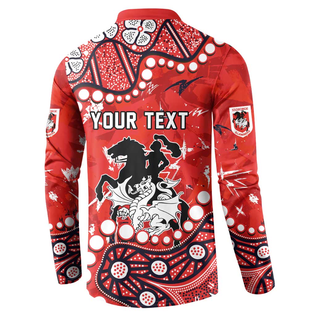 Personalized St. George Illawarra Dragons Button Sweatshirt Aboriginal Pattern with Graffiti Style Design