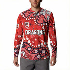 Personalized St. George Illawarra Dragons Button Sweatshirt Aboriginal Pattern with Graffiti Style Design