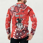 Personalized St. George Illawarra Dragons Button Sweatshirt Aboriginal Pattern with Graffiti Style Design