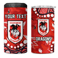 Personalized St. George Illawarra Dragons 4 in 1 Can Cooler Tumbler Aboriginal Pattern with Graffiti Style Design