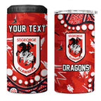 Personalized St. George Illawarra Dragons 4 in 1 Can Cooler Tumbler Aboriginal Pattern with Graffiti Style Design