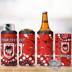 Personalized St. George Illawarra Dragons 4 in 1 Can Cooler Tumbler Aboriginal Pattern with Graffiti Style Design