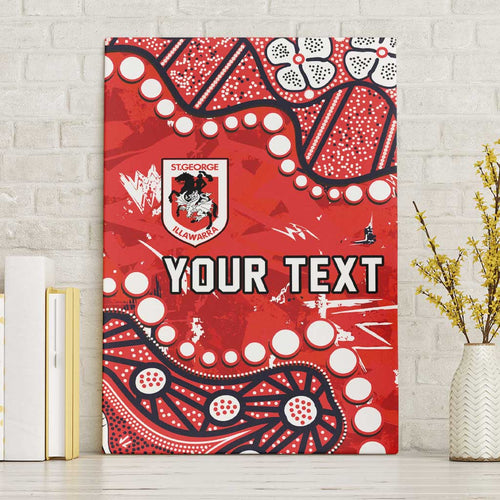 Personalized St. George Illawarra Dragons Canvas Wall Art Aboriginal Pattern with Graffiti Style Design