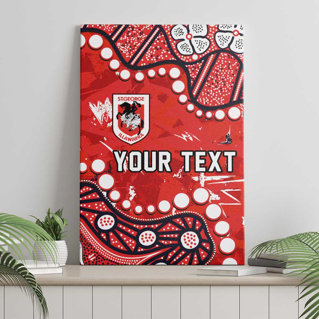 Personalized St. George Illawarra Dragons Canvas Wall Art Aboriginal Pattern with Graffiti Style Design