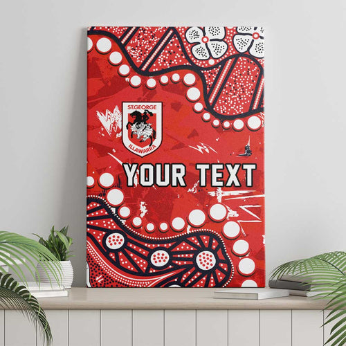 Personalized St. George Illawarra Dragons Canvas Wall Art Aboriginal Pattern with Graffiti Style Design