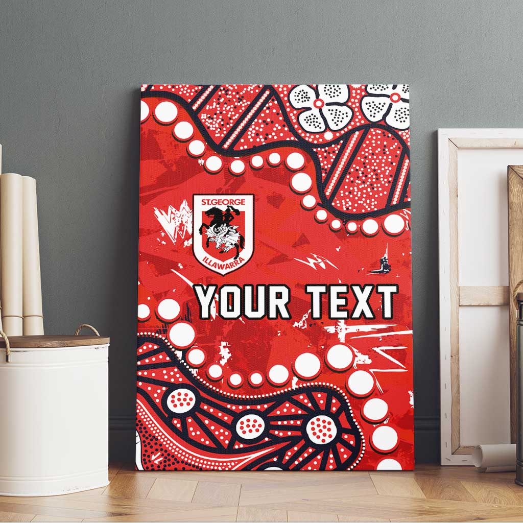 Personalized St. George Illawarra Dragons Canvas Wall Art Aboriginal Pattern with Graffiti Style Design