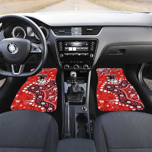 Personalized St. George Illawarra Dragons Car Mats Aboriginal Pattern with Graffiti Style Design
