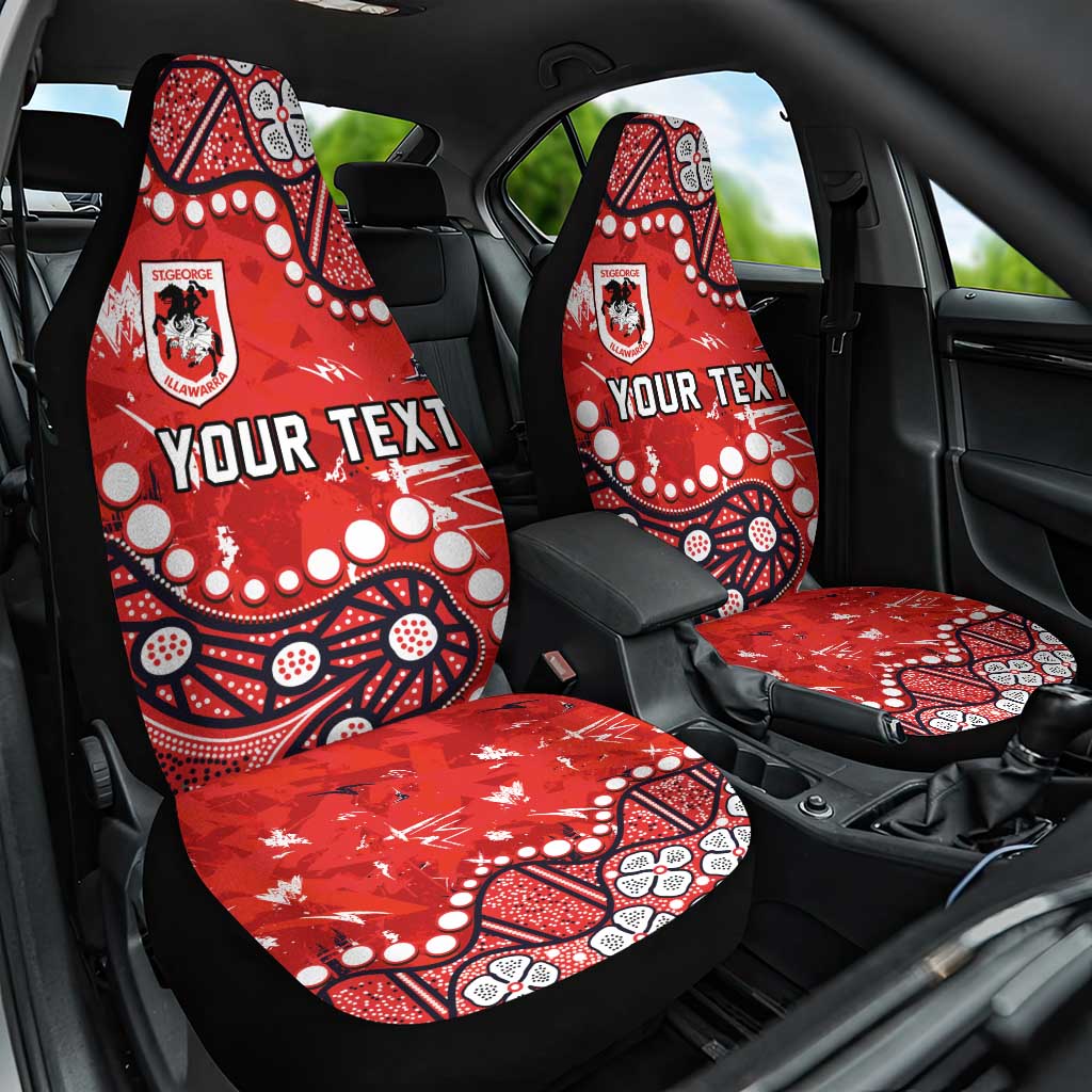 Personalized St. George Illawarra Dragons Car Seat Cover Aboriginal Pattern with Graffiti Style Design