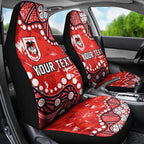 Personalized St. George Illawarra Dragons Car Seat Cover Aboriginal Pattern with Graffiti Style Design