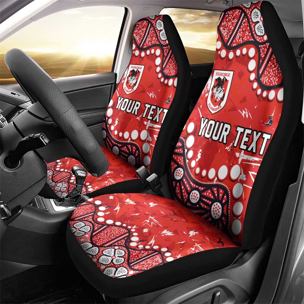 Personalized St. George Illawarra Dragons Car Seat Cover Aboriginal Pattern with Graffiti Style Design