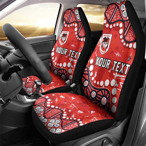 Personalized St. George Illawarra Dragons Car Seat Cover Aboriginal Pattern with Graffiti Style Design