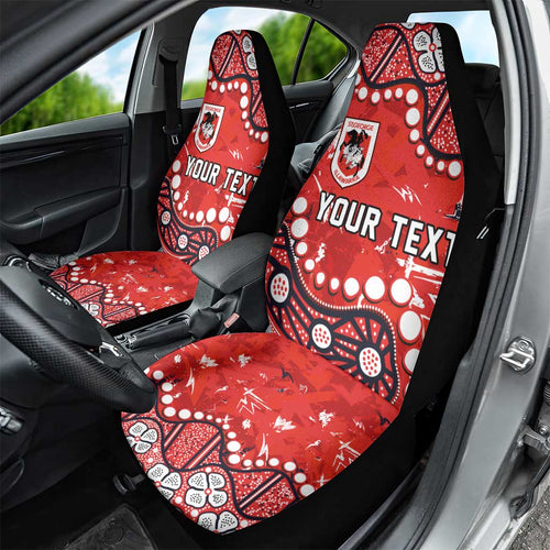 Personalized St. George Illawarra Dragons Car Seat Cover Aboriginal Pattern with Graffiti Style Design