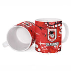 Personalized St. George Illawarra Dragons Ceramic Mug Aboriginal Pattern with Graffiti Style Design
