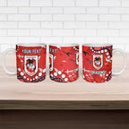 Personalized St. George Illawarra Dragons Ceramic Mug Aboriginal Pattern with Graffiti Style Design