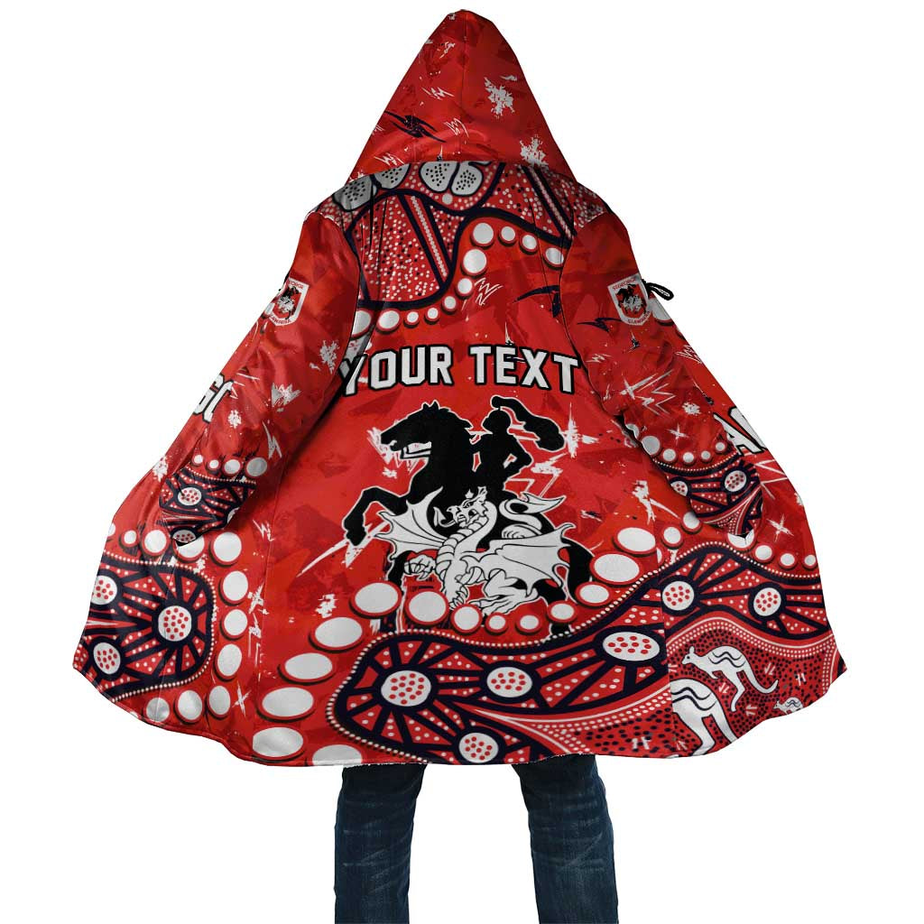 Personalized St. George Illawarra Dragons Cloak Aboriginal Pattern with Graffiti Style Design