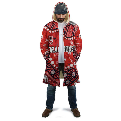 Personalized St. George Illawarra Dragons Cloak Aboriginal Pattern with Graffiti Style Design