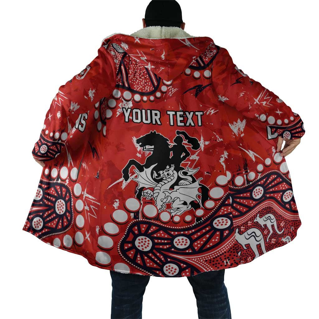 Personalized St. George Illawarra Dragons Cloak Aboriginal Pattern with Graffiti Style Design